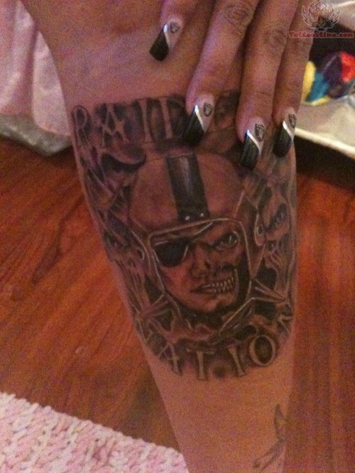 Raiders Nation Tattoo On Guy Arm
